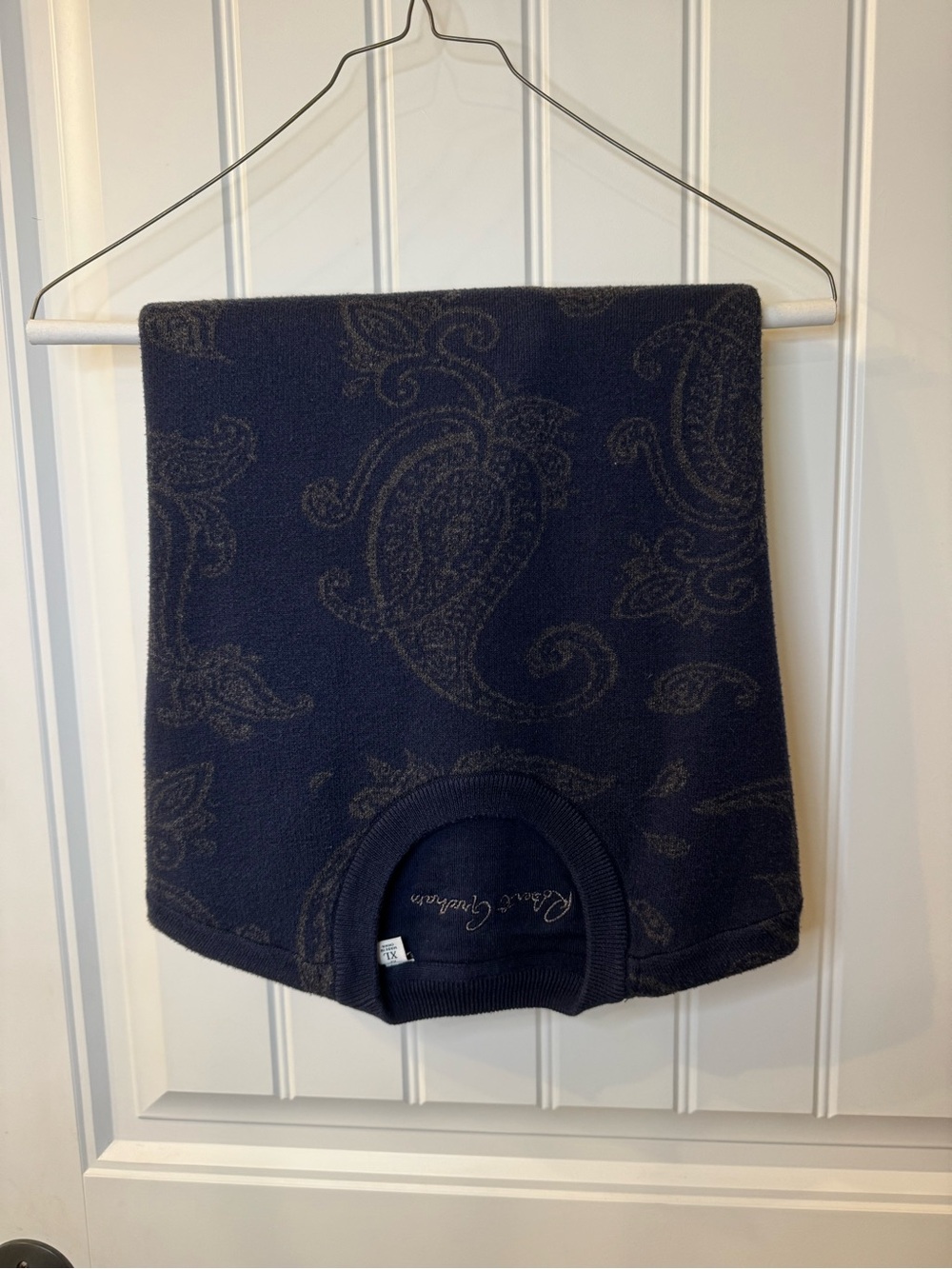 Robert Graham Men’s Navy Paisley Knit Sweater XL